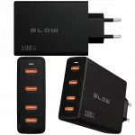 BLOW greitasis tinklo įkroviklis, 4 &times; USB-C, QC, PD, 100 W, GaN