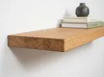 Pakabinama ąžuolinė sieninė lentyna, 200 &times; 15 &times; 4 cm, lofto stiliaus, su paslėptu tvirtinimu