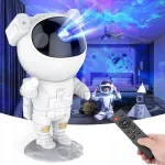 LED naktinė lempa &ndash; žvaigždžių projektorius &bdquo;Astronautas&ldquo; vaikams su nuotolinio valdymo pultu