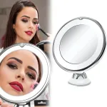 LED makiažo veidrodėlis su 10x didinimu