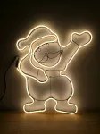50 cm kabantis LED neoninis Kalėdų Senelis langui, &scaron;iltai balta &scaron;viesa