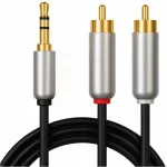 BLOW garso kabelis 2 &times; RCA (&bdquo;cinch&ldquo;) &ndash; 3,5 mm &bdquo;minijack&ldquo;, paauksuotas, 5 m