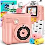 &bdquo;Drukuś&ldquo; mini skaitmeninis momentinis fotoaparatas vaikams su spausdintuvu ir 14 ritinėlių