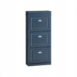 Mėlyna batų spintelė su 3 atlenkiamomis durelėmis prie&scaron;kambariui, pastatoma 53x24cm FSR94-B