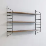 Reguliuojamo auk&scaron;čio 3 lygių pakabinama sieninė lofto stiliaus lentyna, 52 &times; 13 &times; 60 cm
