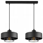 Juodas pakabinamas lubinis &scaron;viestuvas Loft Edison stiliaus