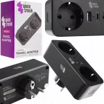 Spacetronik dvigubas ki&scaron;tukinis lizdas su USB įkrovikliu ir LED indikatoriumi