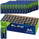 80x &Scaron;arminės baterijos BLOW AA LR6 R6 rinkinys