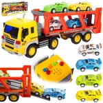 MalPlay TIR sunkvežimis-autovežis su 4 automobiliais, &scaron;viesos ir garso efektais