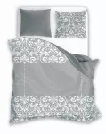 Faro Glamour medvilninės patalynės komplektas, 160 &times; 200 cm, pilkas ornamentas