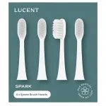 Be Lucent - Spark Sonic Toothbrush Heads - Keičiamos Galvutės Sonic Dantų &Scaron;epetėliui - White - 4vnt