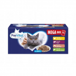 PREVITAL Mega dėžė: &scaron;lapias kačių ėdalas su ver&scaron;iena, la&scaron;i&scaron;a, kepenėlėmis ir vi&scaron;tiena &ndash; 40 x 100 g