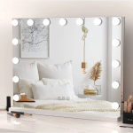 Veidrodis su 15 LED HOLLYWOOD MIRROR 60X50CM WHITE