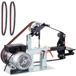 VEVOR 1500W Juostinis &Scaron;lifuoklis 50x208 cm, 3-in-1 Stacionarus &Scaron;lifuoklis su 3 Ratais, 2800 RPM, Peilių Gamybai