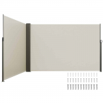 VEVOR 200x600cm i&scaron;traukiama &scaron;oninė markizė, vandeniui atspari UV30+ poliesterio privatumo uždanga terasai, balkonui, sodui - smėlio