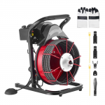 VEVOR 23m x 13mm kanalizacijos valymo įrenginys su rankiniu padavimu, 4 pjovikliais ir pedalu 50&ndash;150mm vamzdžiams