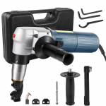 VEVOR 625W elektrinis metalo kirpiklis su 1000RPM greičiu, 4mm pjovimo galia, atsarginiais peiliais ir dėklu plienui, aliuminiui, plastikui