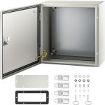 VEVOR 40x40x20 cm plieninė elektros dėžė, IP66 atspari vandeniui NEMA 4X skirstymo dėžė su montavimo plok&scaron;te vidaus/lauko naudojimui