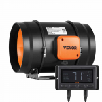 VEVOR 203 mm ortakinis ventiliatorius 807 m&sup3;/h su temperatūros ir drėgmės valdikliu, tylus EC variklis, &scaron;iltnamiams