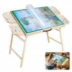 VEVOR 1500 dalių medinis dėlionių stalas, 86x63 cm, sulankstomos kojos, 6 pakreipimo kampai, 4 stalčiai, veltinio pavir&scaron;ius, dangtis &ndash; puiki dovana suaugusiems