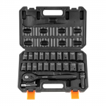 VEVOR 23 dalių 1/2" smūginis galvučių rinkinys, CR-V plienas, SAE ir metrinis (11&ndash;24 mm), su terk&scaron;le ir dėklu automobilių remontui