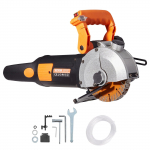 VEVOR 2500W Elektrinis sienų frezeris su 160mm disku, 42mm gyliu, 38mm pločiu, lazeriniu gidu ir vandens siurbliu betonui ir plytoms