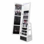 VEVOR 3-in-1 pasukamas spindulys su rakinama papuo&scaron;alų spintele, LED ap&scaron;vietimu ir stalčiumi, baltas