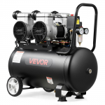 VEVOR 50 l bealyvis oro kompresorius 3 kW, 255 l/min 8 bar, tylus mobilus ant ratukų auto remontui, padangų pūtimui, dažymui