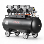 VEVOR 100L 3kW bekvapis oro kompresorius, 198 L/min 8 bar, mobilus ant ratukų padangų pūtimui, auto remontui ir dažymui