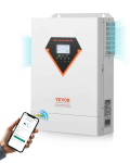 VEVOR 6000W 48V hibridinis saulės inverteris įkroviklis, grynos sinusoidės 220/230V AC, 120A MPPT, WiFi, off-grid ličio/&scaron;vino rūg&scaron;ties sistemoms