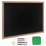 VEVOR 89x117 cm magnetinė kaimi&scaron;ko stiliaus lenta su rėmeliu, kabinama žinučių ir kalendoriaus lenta su žymekliais ir trintuku