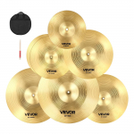 VEVOR 6 dalių būgnų lėk&scaron;čių rinkinys 254&ndash;505 mm Hi-Hats, Crash, Ride, Splash ir China &ndash; tylus, patvarus, su dėklu