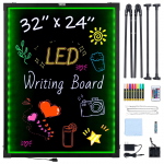 VEVOR 81,3x61 cm LED ra&scaron;ymo lenta su pulteli, 16 spalvų, 5 ry&scaron;kumo lygiai, grūdintas stiklas, nuvaloma neoninė lenta