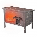 VEVOR atsparus oro sąlygoms lauko medinis kačių namelis su izoliacija, atidaromu stogu, PVC užuolaidėlėmis, 1&ndash;3 katėms, 86&times;56&times;69 cm