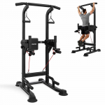 VEVOR prisitraukimų ir atsilenkimų stotis, 150 kg, 12 auk&scaron;čio lygių, nugaros atrama, H formos pagrindas, treniruoklis namams
