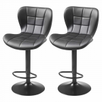 VEVOR 2 sukami baro kėdės, juoda PU oda, reguliuojamas auk&scaron;tis 59&ndash;80 cm, be porankių, su atlo&scaron;u ir pakoju
