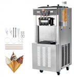 VEVOR komercinė mink&scaron;to ledų ma&scaron;ina, 34&ndash;44 L/h, 1850W, 3 skoniai, 2&times;9L nerūdijančio plieno talpos, LED valdymas