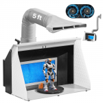 VEVOR Ne&scaron;iojama Aerografinė Pur&scaron;kimo Kamera su 2 Ventiliatoriais, 545x475x370mm, 3 LED Lemputės ir Žarna &ndash; Modeliams, Rankdarbiams, Tortams