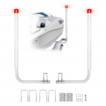 VEVOR 1016 mm valties priekabos kreiptuvai su LED žibintais, 2 vnt. plieninės kreiptuvės su PVC, tinka vandens motociklams ir žvejybos valtims