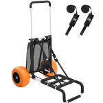 VEVOR sulankstoma paplūdimio vežimėlis su 30x15 cm platforma, 12" kietais ratais, 75 kg apkrova, reguliuojama rankena