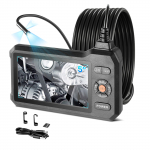 VEVOR trigubas kameros endoskopas su 5" IPS HD ekranu, 8 mm IP67 zonda, 5 m standus kabelis, 8+2 LED, 8X priartinimas, 32 GB auto ir santechnikai