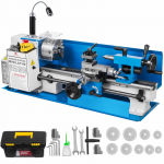 VEVOR 550W Mini metalo tekinimo staklės, 180mm skersmuo, 350mm atstumas, kintamas greitis 50&ndash;2500RPM su 3-žandikaulių griebtuvu
