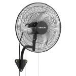 VEVOR 457 mm sieninis ventiliatorius, osciliuojantis, 3 greičiai, galinga pramoninė oro srovė dirbtuvėms, garažui, sandėliui, juodas