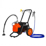 VEVOR 1700W diafragminis beorinis dažų purk&scaron;tuvas su vežimėliu, 207 bar slėgis, 3,5L/min srautas, vidaus ir lauko darbams