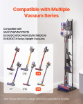 VEVOR dulkių siurblio stovas Dyson V6&ndash;V15 ir DC serijai, 127 cm plieno laikiklis su 4 kabliukais, stabilus belaidžiam laikymui