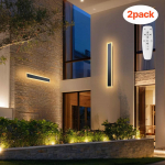 VEVOR Lauko sieniniai &scaron;viestuvai 2 vnt., 600 mm LED, IP65 atsparūs vandeniui, 2700K&ndash;6000K, atsparūs rūdims, su nuotoliniu valdymu
