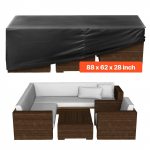 VEVOR 420D vandeni atsparus lauko baldų uždangalas, atsparus UV ir ply&scaron;imui, 224x158x71 cm, juodas, su vėdinimu