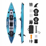 VEVOR 2 vietų pripučiamas kajakas 318kg, atsparus PVC, irklai, pompa, krep&scaron;ys &ndash; žvejybai ir stovyklavimui
