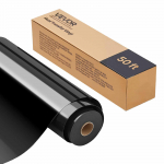 VEVOR Blizgantis Juodas &Scaron;ilumos Perkėlimo Vinilas 30.5 x 1524 cm, Lengvai Pjaustomas HTV Mar&scaron;kinėliams, Kepurėms, Pagalvėlėms