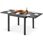 VEVOR I&scaron;plečiamas Lauko Valgomasis Stalas 80&ndash;160 cm, Metalinis Terasos Stalas 4&ndash;6 Asmenims, Atsparus Orams, Tamsiai Pilkas